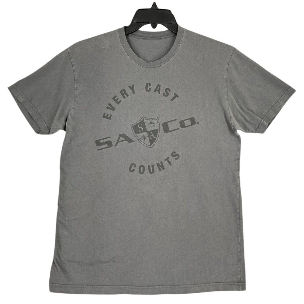 SA‎ Co Shirt Mens Medium Gray Outdoor Fishing Hiking Camping Tee